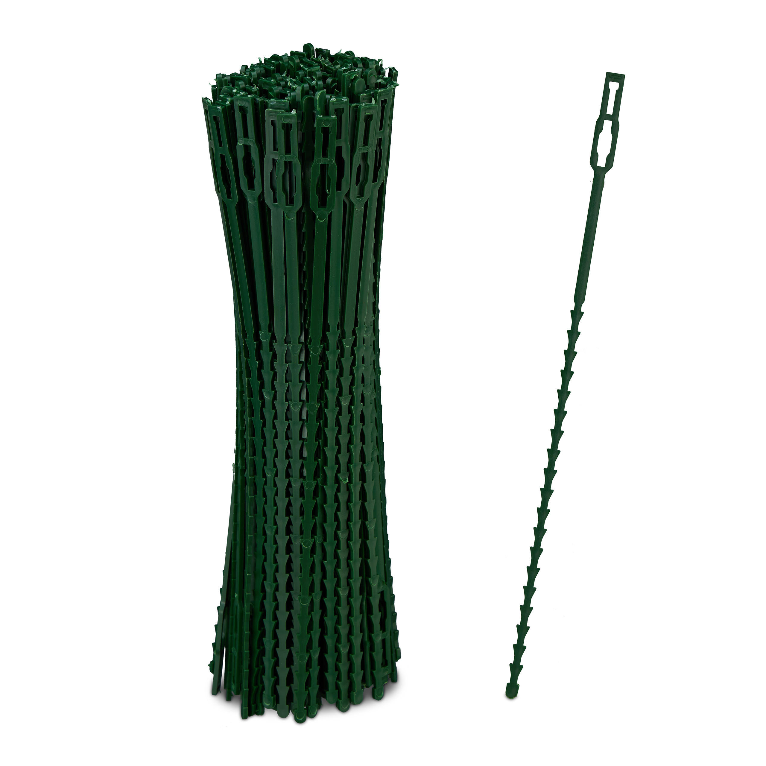 200XPFLANZENBINDER - Dunkelgrün, Kunststoff (0.9/23/0.2cm) - Relaxdays