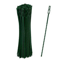 200XPFLANZENBINDER - Dunkelgrün, Kunststoff (0.9/23/0.2cm) - Relaxdays