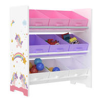 KINDERREGAL Boiro - Lila/Weiß, Holzwerkstoff/Textil (62/59.5/29.5cm) - [en.casa]