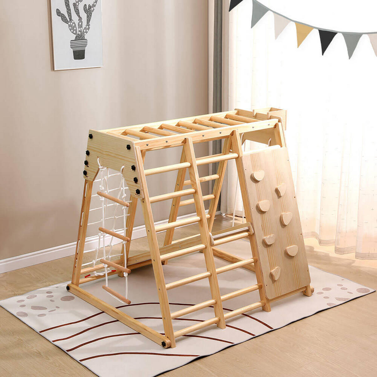 KLETTERGERÜST LIO - Naturfarben, Holz (121/121/112cm) - Home Deluxe