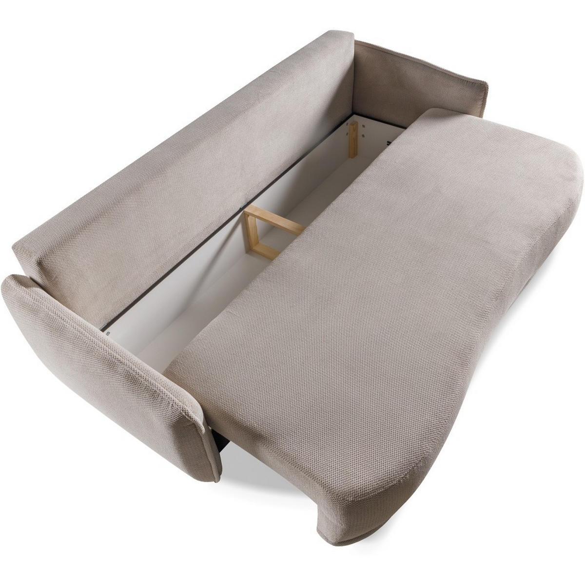 SCHLAFSOFA 3-Sitzer Puro mit Schlaffunktion, Beige - Beige/Schwarz, Textil (231/93/106cm) - Beautysofa