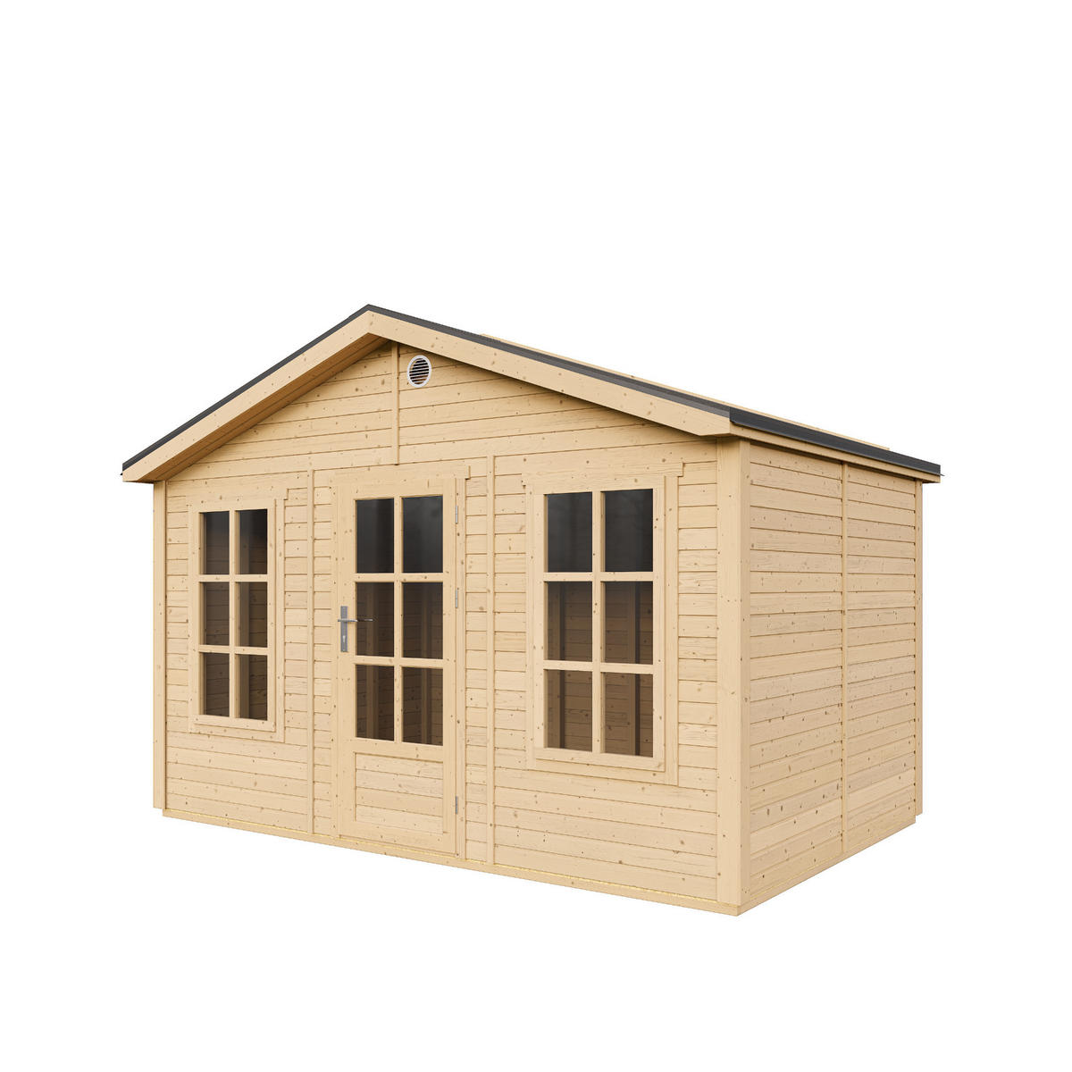 GARTENHAUS HOLZ M734 370 x 240 cm - Naturfarben, Holz (382/267/276cm) - Timbela