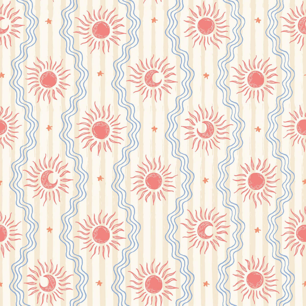 TAPETE Retro-Ornamente 50 x 900 cm - Beige, Papier (50/0.1cm) - ESTAhome