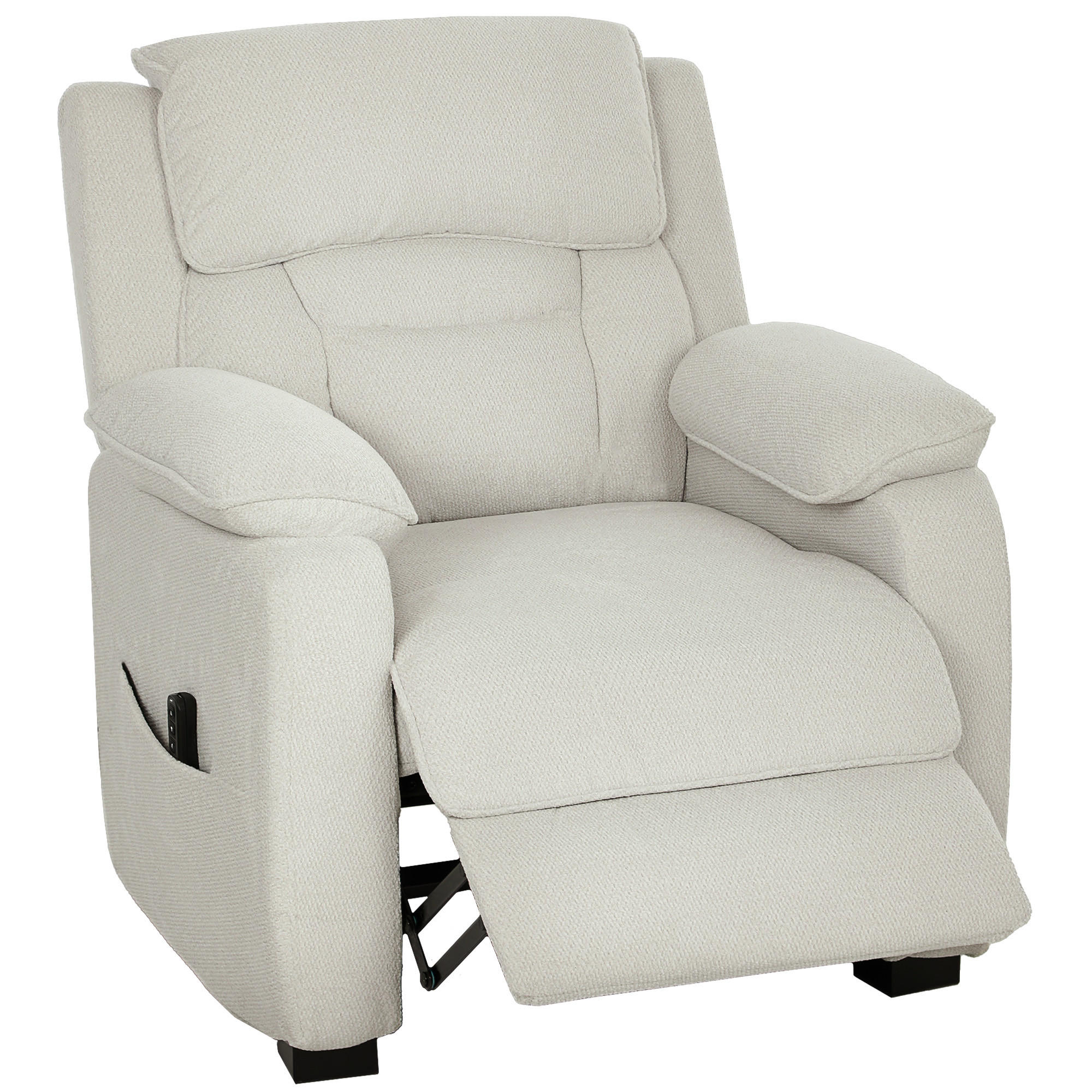 SAMT-SESSEL,150° verstellbar Fußstütze Fernbedienung Seitentasche,beige - Beige, Textil (90/103/96cm) - Vallsero