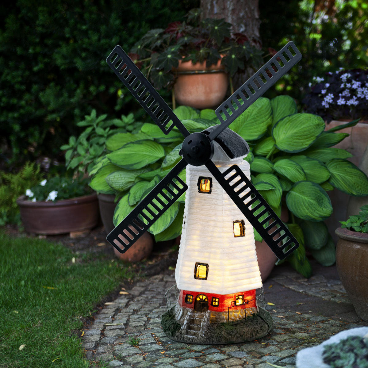 LED AUSSENLEUCHTE Windmühle Bunt Kunststoff - Multicolor, Kunststoff (19/42/51cm)