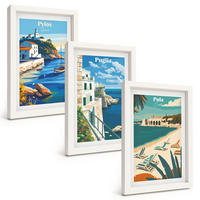 BILDER SET 3er Set - 20x30 cm Weißer Rahmen - Küstenlandschaften des Tourismus - Weiß, Kunststoff (20/30cm) - TULUP
