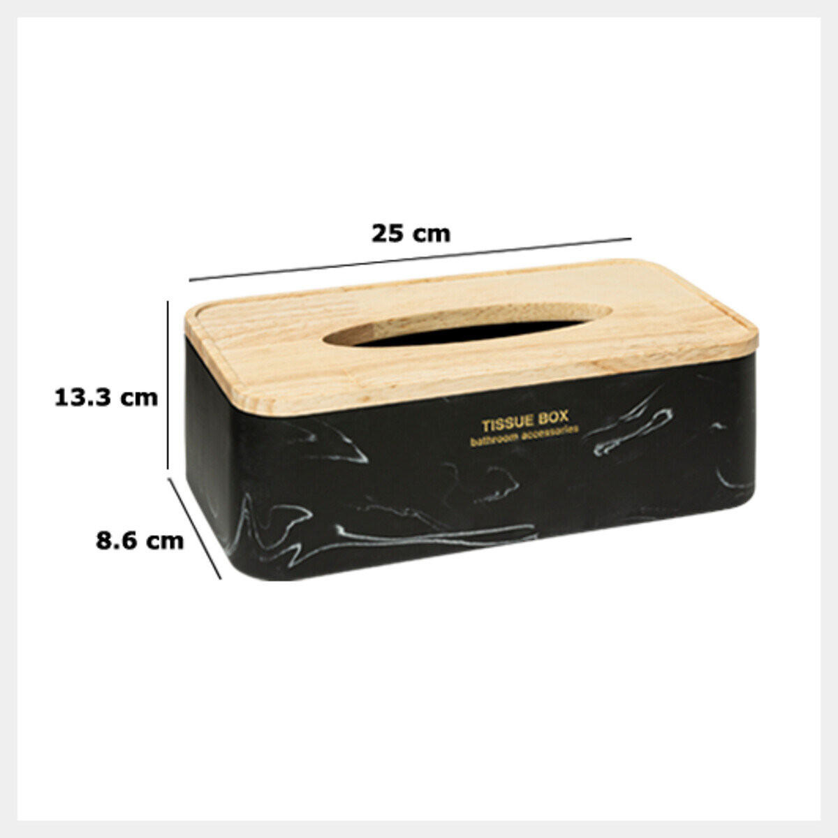 TASCHENTUCHBOX Lea - Schwarz, Kunststoff (25/13.3/8.6cm) - 5five Simply Smart