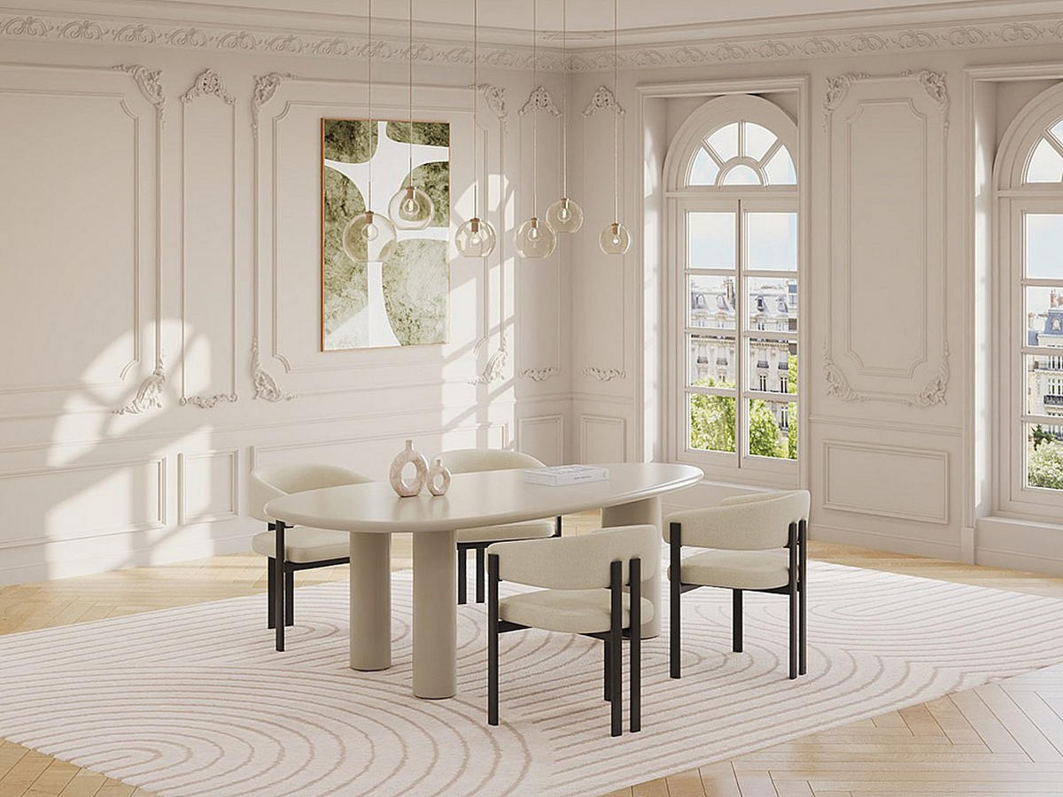 TISCH ohne Ausziehfunktion - 8 -Sitzer - MDF - beige - OLASKO - Beige, Holz (118/229/76cm) - Vente-Unique