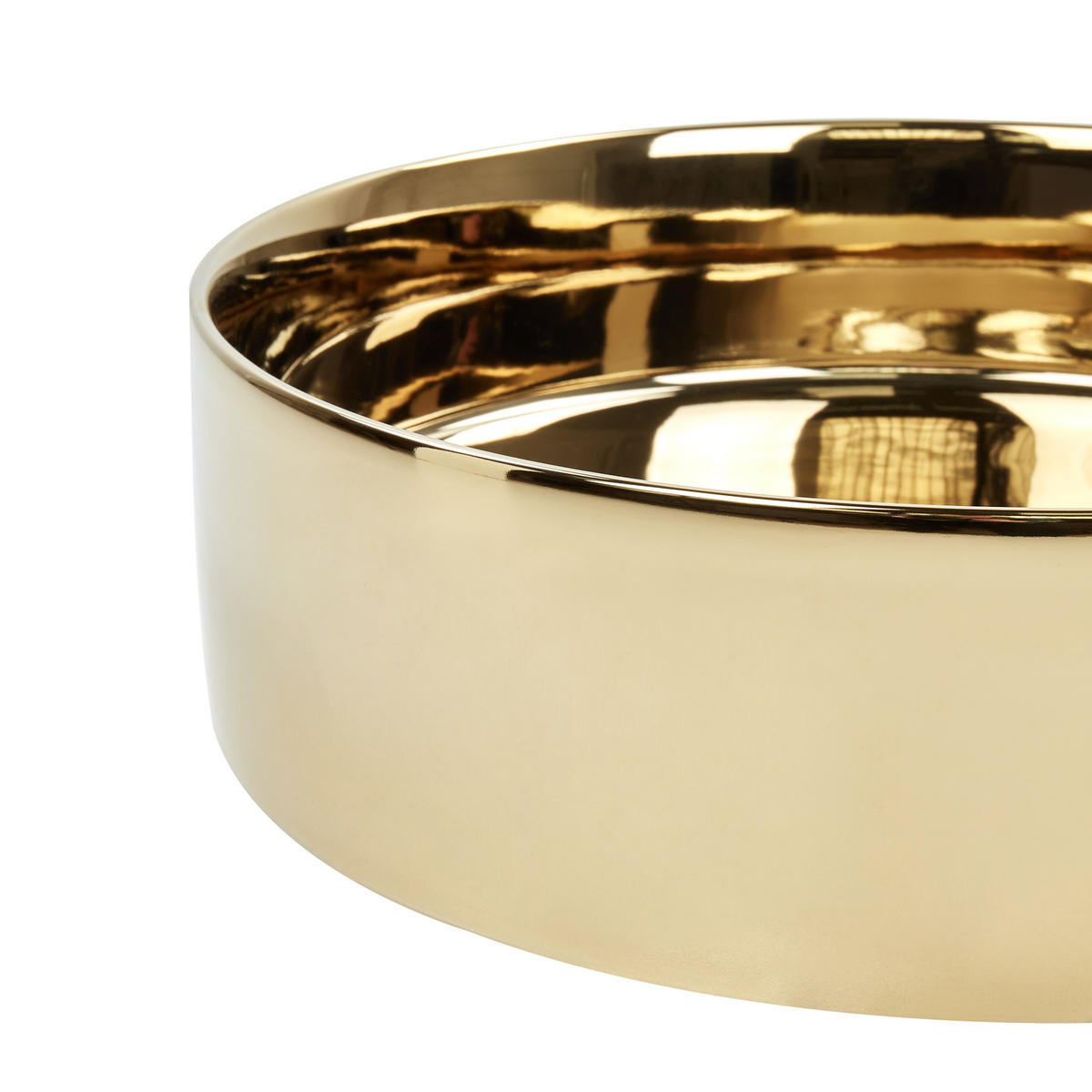 AUFSATZWASCHBECKEN Gold 40 cm Keramik Tebar - Goldfarben, Keramik (40/12/40cm) - Beliani