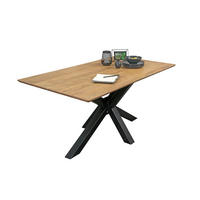 ESSTISCH ABBY - Beige/Schwarz, Holz/Metall (100/280/77cm) - SAM