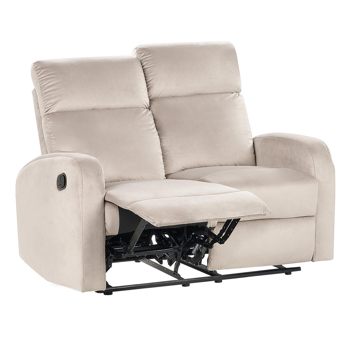 2-SITZER-SOFA Samtstoff taupe manuell verstellbar Verdal - Beige, Textil (128/102/73cm) - Beliani