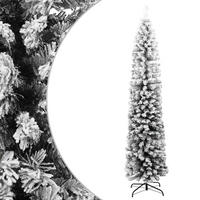 WEIHNACHTSBAUM Künstlicher Schlank Mit Schnee Grün 180 Cm Pvc - Grün, Kunststoff (180cm) - vidaXL