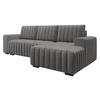 ECKSOFA Hugo, Seite: Rechts - Dunkelbraun/Grau, Holz/Textil (240/140cm)