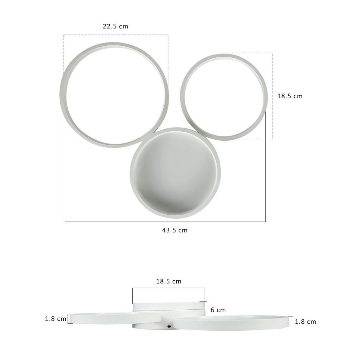 LED-DECKENLEUCHTE Hermes 43.5/33.5/6cm - Weiß, Metall (43.5/35.5/6cm) - ZMH