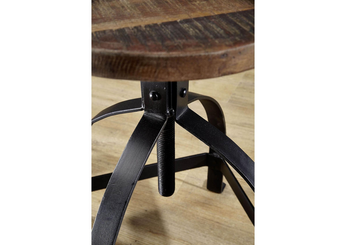 HOCKER Altholz 30x30x47 mehrfarbig lackiert INDUSTRIAL #03 - Multicolor, Holz (30/47/30cm) - Massivmoebel24