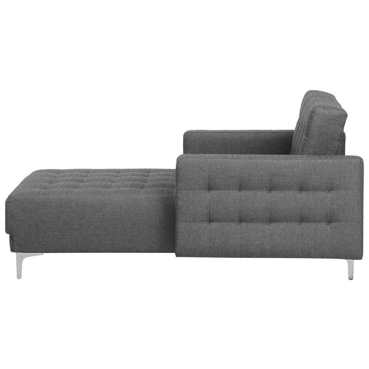 CHAISELONGUE Polsterbezug hellgrau/silber Aberdeen - Silberfarben/Grau, Textil (107/83/168cm) - Beliani