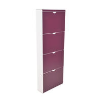 SCHUHKIPPER Eddi 4 Kippladen Holz Violett 138x51x16cm - Violett, Holz (51/138/16cm) - DELUKE