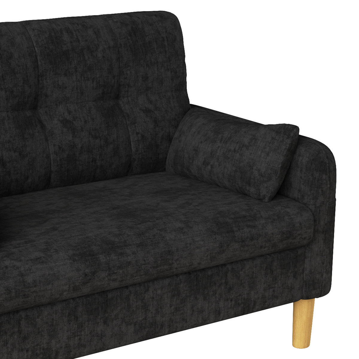 2-SITZER-SOFA Chenille mit Aufbewahrungstasche, DE-33242, Grau - Grau, Holzwerkstoff (119/85/78cm) - ComfortXL
