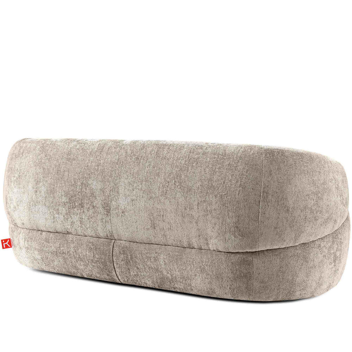 3-SITZER-SOFA NELUM, Chenille-Stoff, Beige - Beige/Schwarz, Holz/Holzwerkstoff (190/68/88cm) - KONSIMO®