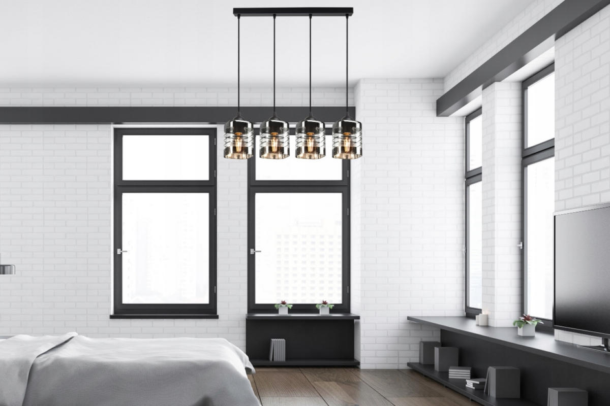 PENDELLEUCHTE TRAGLAS - Transparent/Schwarz, Glas/Metall (10/65/80cm) - kiki design