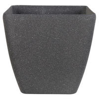 BLUMENTOPF dunkelgrau quadratisch 42/42/42 cm Zeli - Dunkelgrau, Stein (42cm) - Beliani