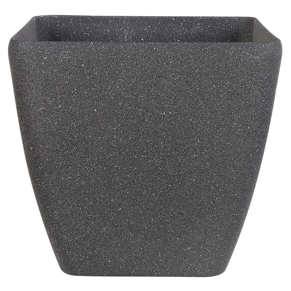 BLUMENTOPF dunkelgrau quadratisch 42/42/42 cm Zeli - Dunkelgrau, Stein (42cm) - Beliani