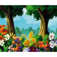 FOTOTAPETE bewaldete Landschaft 375 x 270 cm - Multicolor, Papier (375/270cm) - Sanders & Sanders
