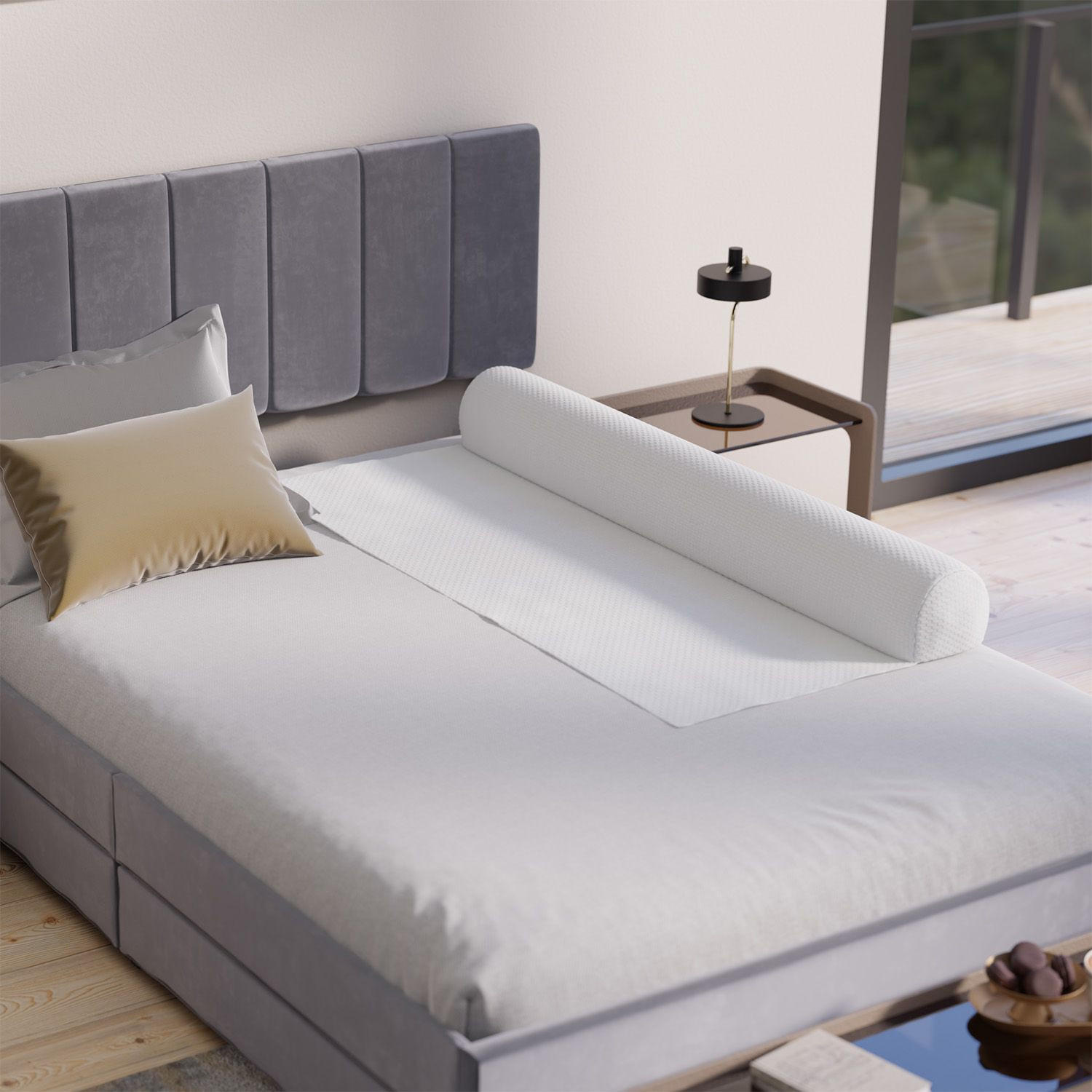 RAUSFALLSCHUTZ Louana Weiß 130 cm aufblasbar - Weiß, Textil (18/130cm) - Juskys