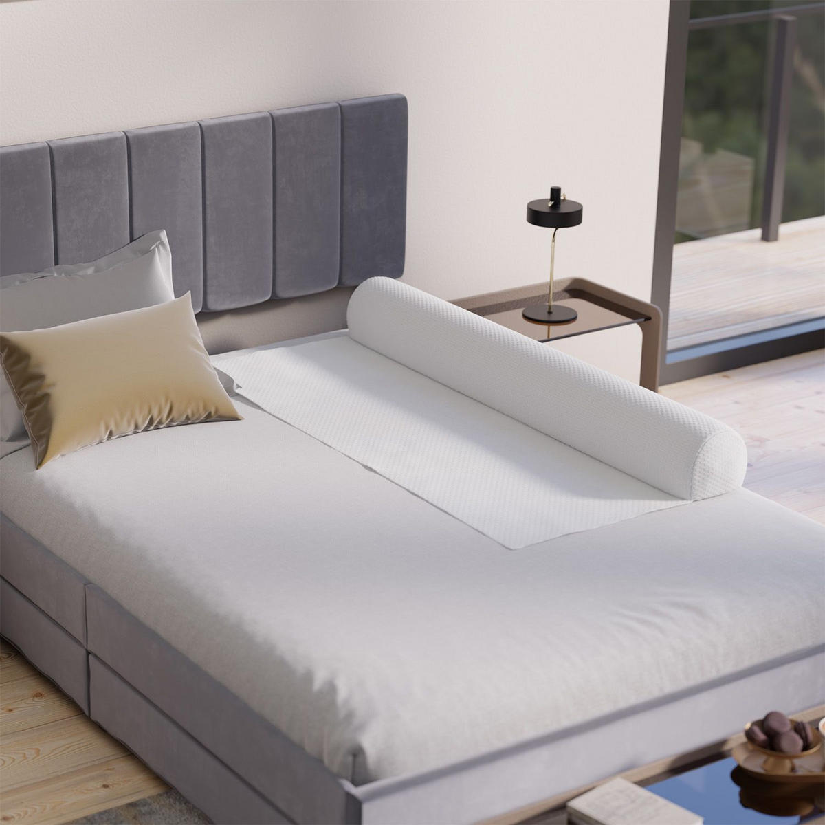 RAUSFALLSCHUTZ Louana Weiß 130 cm aufblasbar - Weiß, Textil (18/130cm) - Juskys