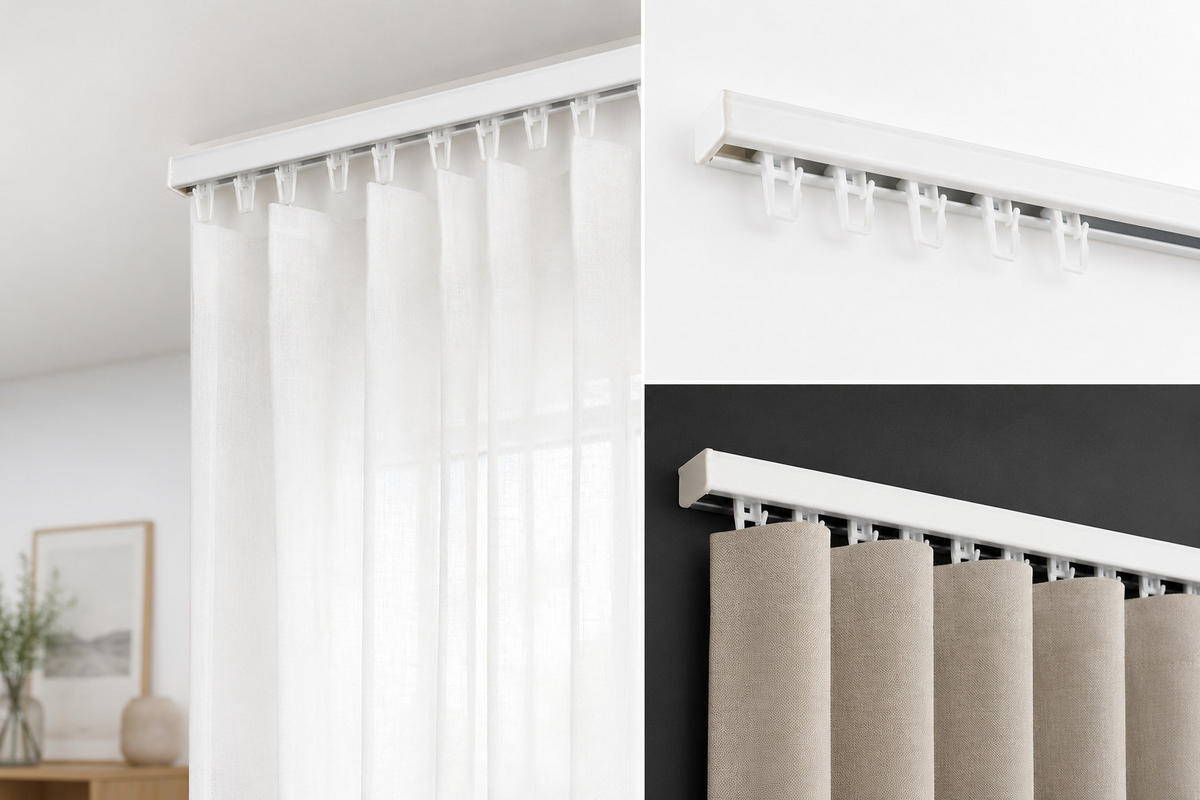 GARDINENSCHIENE RS, 1 läufig, 150 cm, weiß - Weiß, Metall (1.9/1.1/150cm) - SN Deco