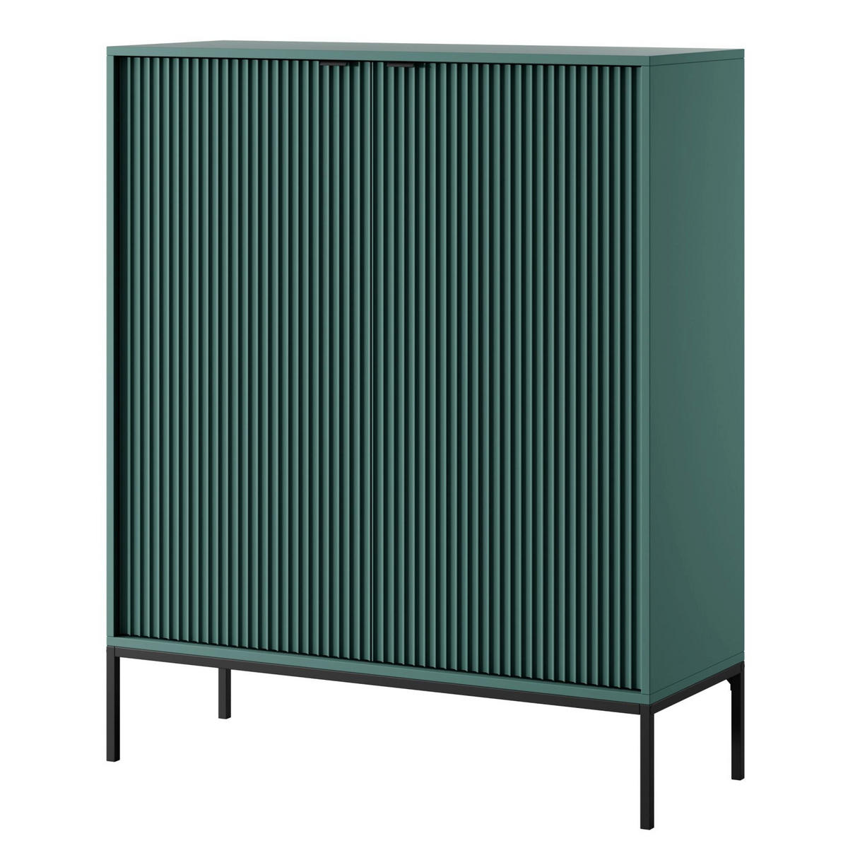 HIGHBOARD Vellore Grün mit schwarzem Gestell - Schwarz/Grün, Holzwerkstoff/Metall (104/125/39cm) - Selsey