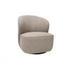 SCHWENKSESSEL Taupefarbener Strukturierter Samteffektstoff AMBER - Taupe, Textil (81.5/81/74.5cm) - Miliboo