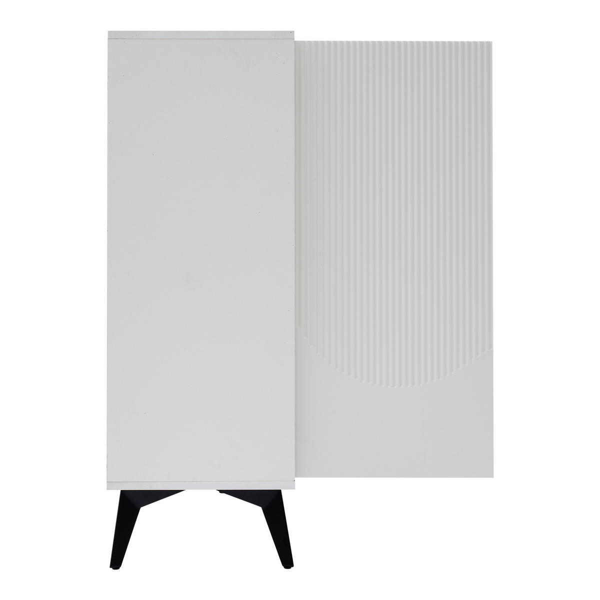 SIDEBOARD Weiß 4 Türen 160cm Metallbeine Stauraum Modern - Weiß, Holzwerkstoff (35/100/160cm) - FLIEKS