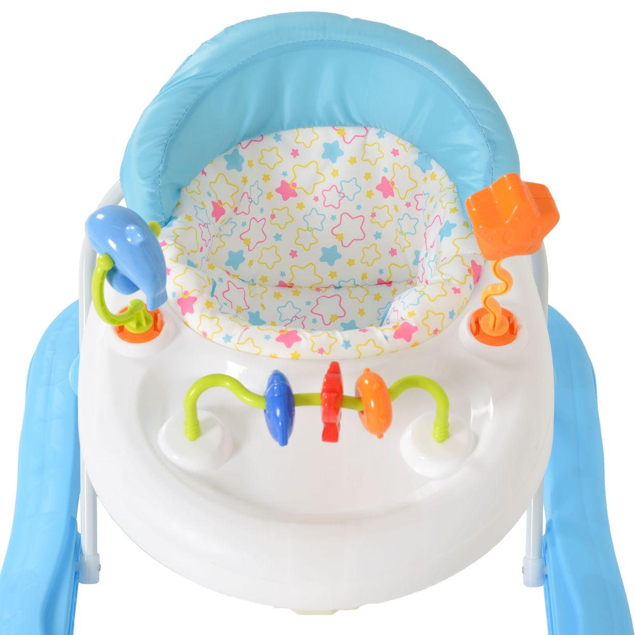 LAUFHILFE Eko blau höhenverstellbar, gepolsteter Sitz und Spielcenter - Blau, Kunststoff (66/52/62cm) - Moni