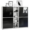 HIGHBOARD Cuba Türen in Schwarz Hochglanz - Schwarz Hochglanz, Holzwerkstoff (130.5/105.5/35.5cm) - Vladon