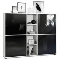 HIGHBOARD Cuba Türen in Schwarz Hochglanz - Schwarz Hochglanz, Holzwerkstoff (130.5/105.5/35.5cm) - Vladon