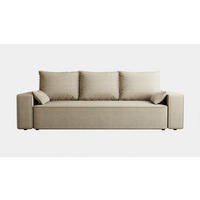 SOFA Veno mit Bettkasten und Schlaffunktion, Velourstoff - Cappuccino, Holzwerkstoff (242/85/95cm)