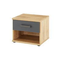 NACHTTISCH Liverpool in Plankeneiche und Graphit - Braun, Holzwerkstoff (80/200/120cm)