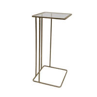 BEISTELLTISCH aus goldenem Metall und Glas L25,5 cm - ANTOINETTE - Goldfarben, Metall (25.5/25.5/55.5cm) - Signature
