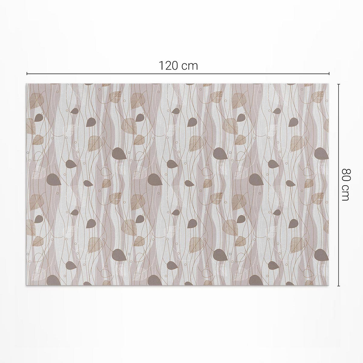 TEPPICH 80x120 cm Boho-Blätter auf Wellen Hintergrund - Anthrazit, Kunststoff (80/120cm) - Wallfluent