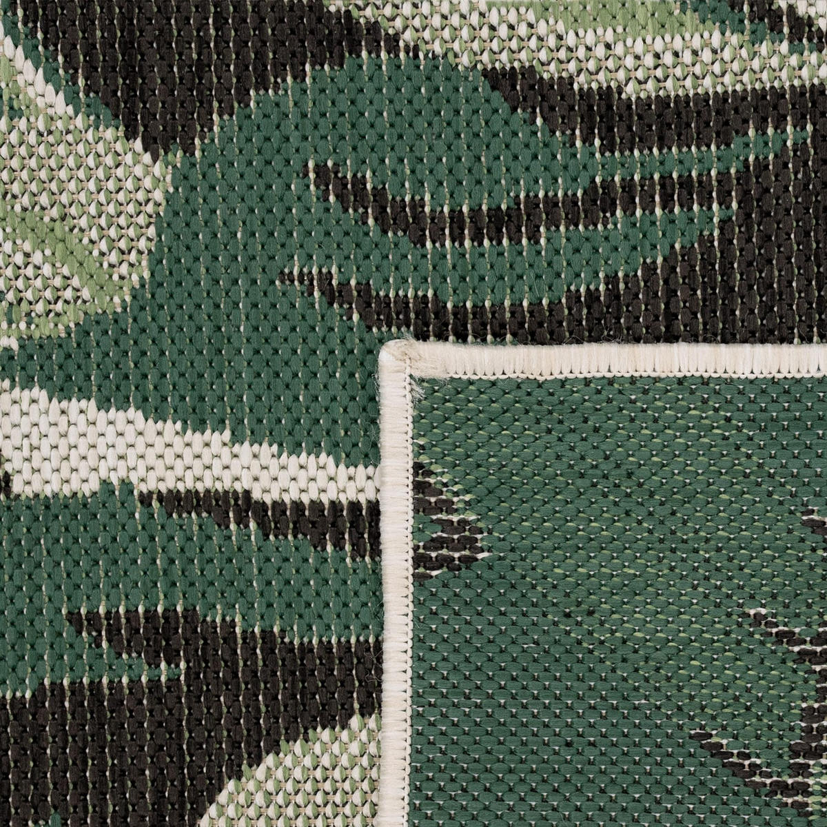 OUTDOOR Teppich Palmen Balkon, Terrasse schmutzabweisend Grün Rechteckig 160x230 - Grün, Textil (160/230cm) - KADIMA DESIGN
