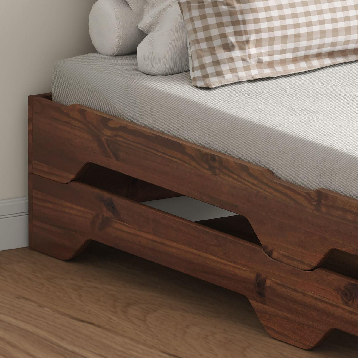 STAPELBETT RONNY 90X200 CM - Kastanienfarben, Holz (90/200cm) - IDIMEX