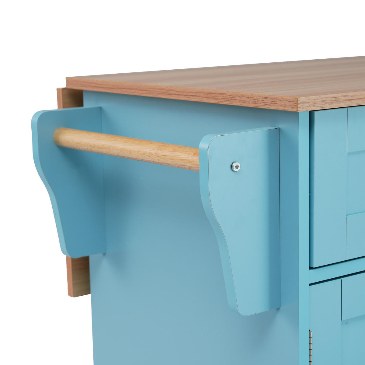KÜCHENINSEL DE-41083 129/46-71/91,5 cm mit klappbarer Arbeitsplatte Blau - Blau, Holzwerkstoff (120/91.5/46cm) - ComfortXL