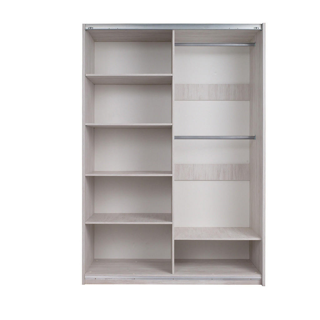 Thumbnail - Ravio Schwebetürenschrank, Braun, Schwarz Hochglanz, Metall, Rechteckig,Rechteckig, 150x215x69 cm, Schlafzimmer, Kleider...