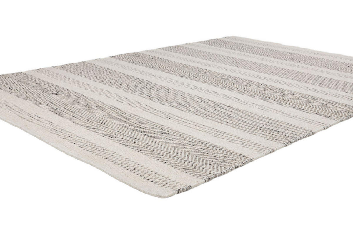 HANDWEBTEPPICH 2-Seitiger Skandi, modern 65x130 cm - Grau, Textil (65/130cm) - Rug and Roll