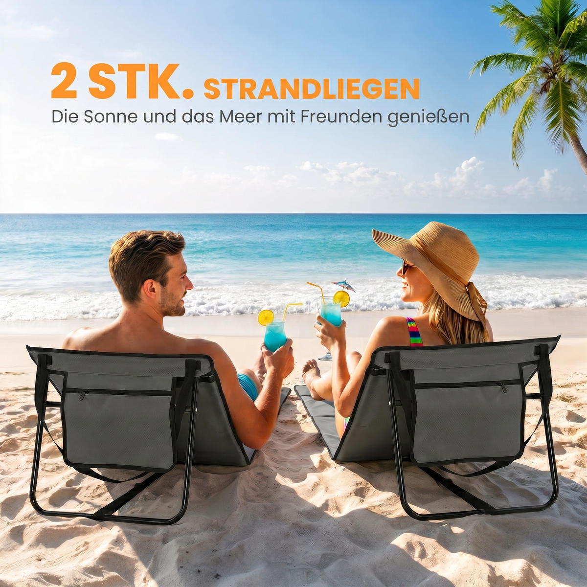 VERSTELLBARE SONNENLIEGE, 142 x 51 x 40 cm, Stahl, Oxford, Grau - Grau, Kunststoff (51/40/142cm) - Outsunny
