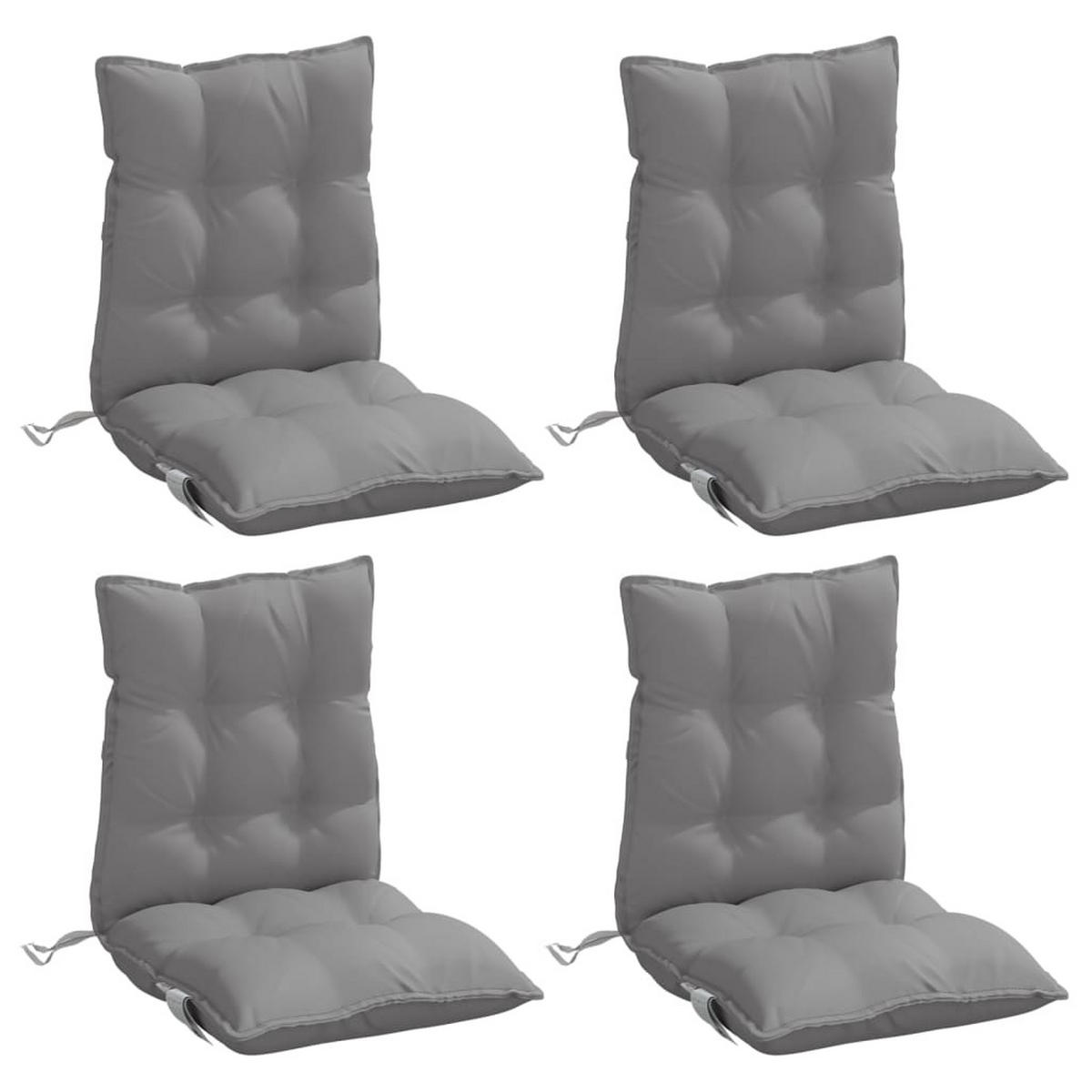 NIEDRIGLEHNER-AUFLAGEN 4Er Set Grau Oxford-Gewebe - Grau, Textil (50/7/100cm) - vidaXL