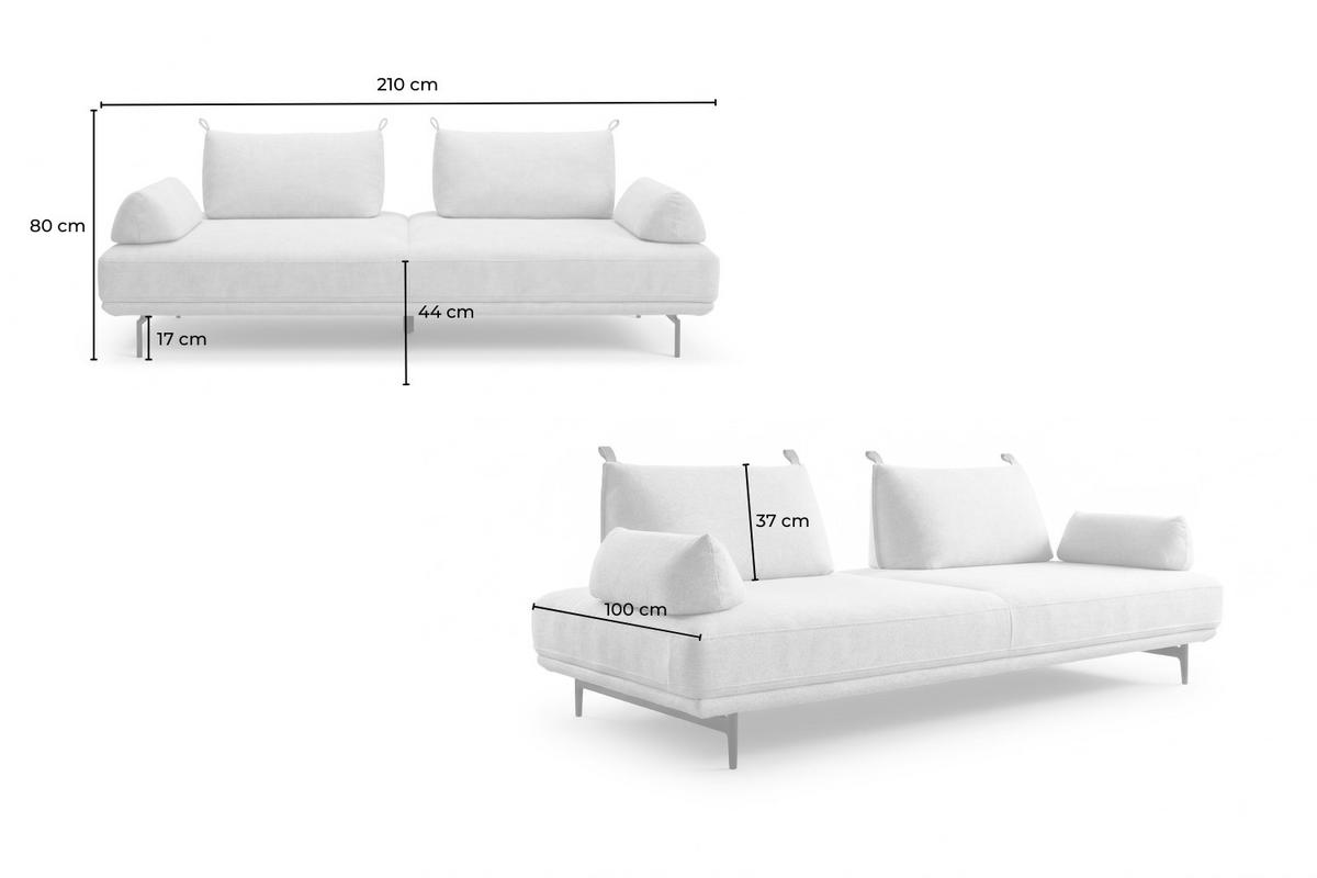 SCHLAFSOFA CANE Violett Webstoff - Violett/Schwarz, Textil/Metall (210/80/100cm) - KAWOLA