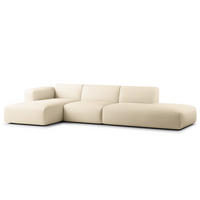 ECKSOFA mit Chaiselongue - Beige/Schwarz, Kunststoff/Textil (290/173cm) - home24