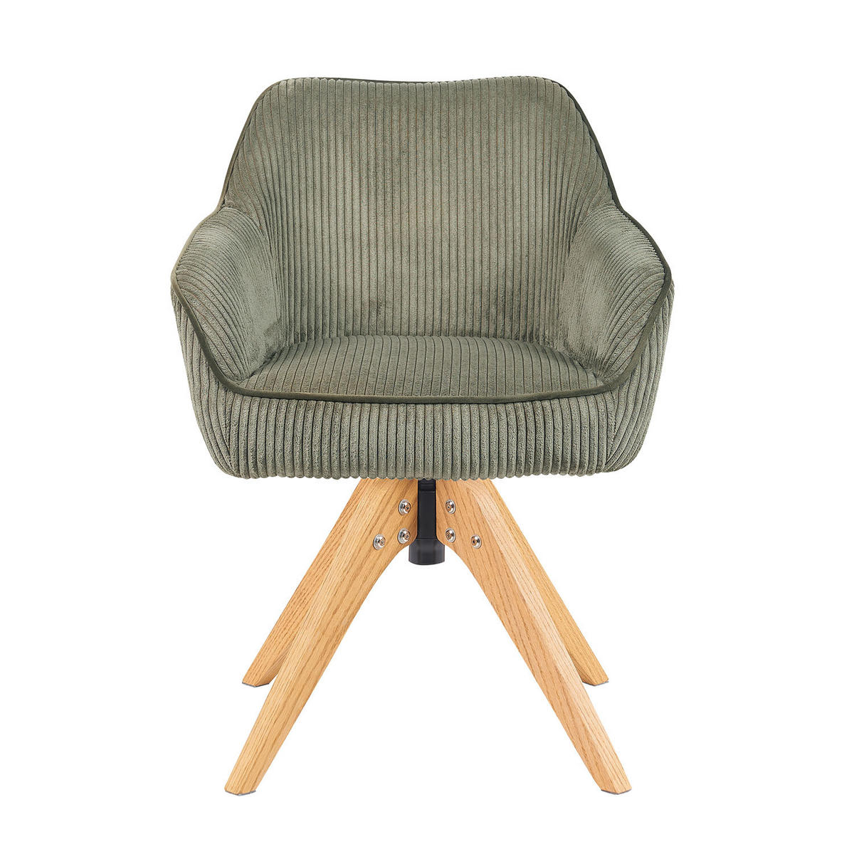 ARMLEHNSTUHL Mika-Finn 2er-Set - Honigeiche/Grün, Eichenholz/Holz (60/82/61cm) - DUBI Möbel